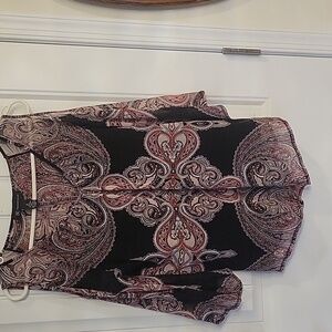 INC International Concepts Sz. M, Off shoulder, 3/4 shoulder sleeved lined top.